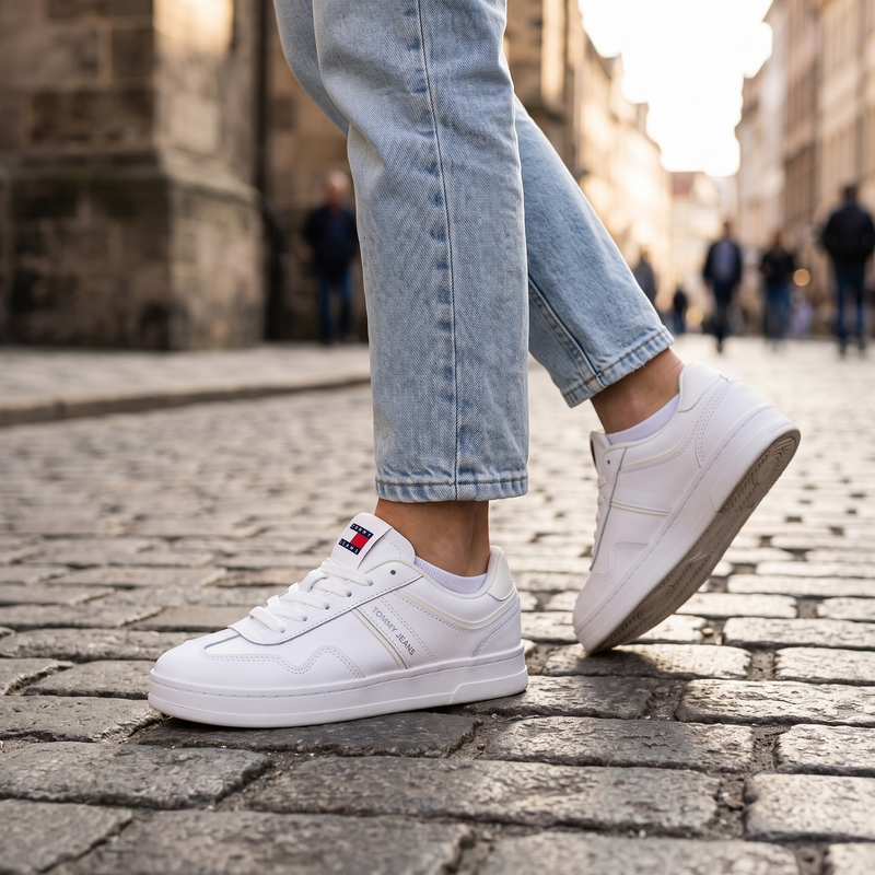 Tommy Hilfiger Bianco Polyurethane Women Sneaker