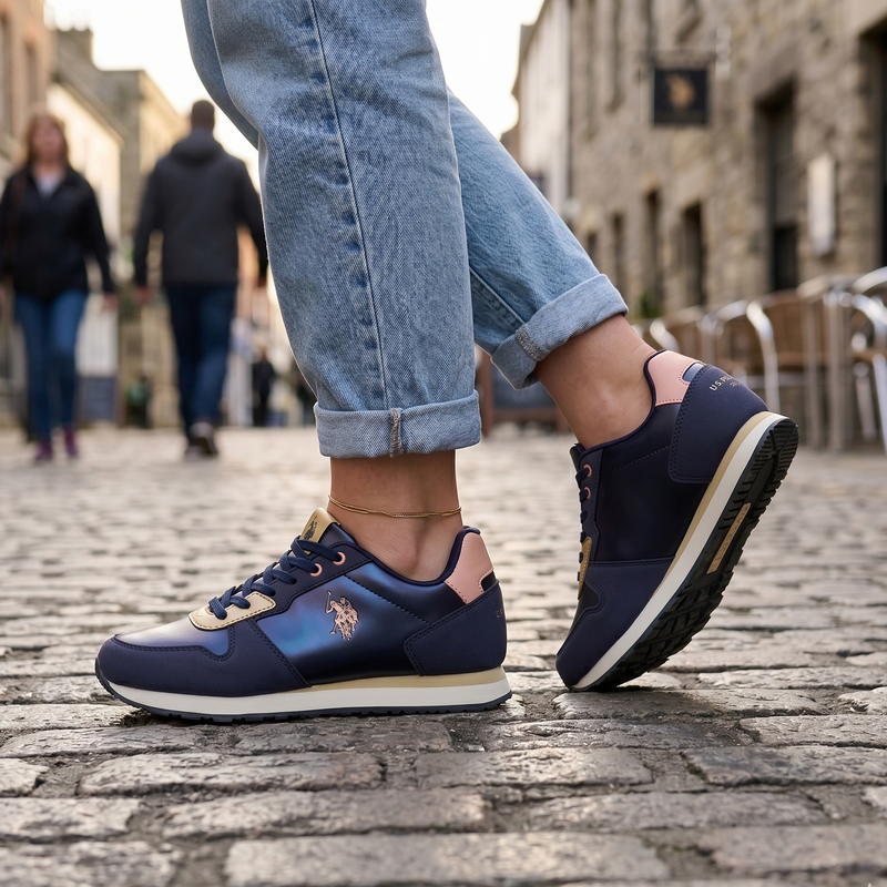 U.S. POLO ASSN. Blue Polyurethane Women Sneaker