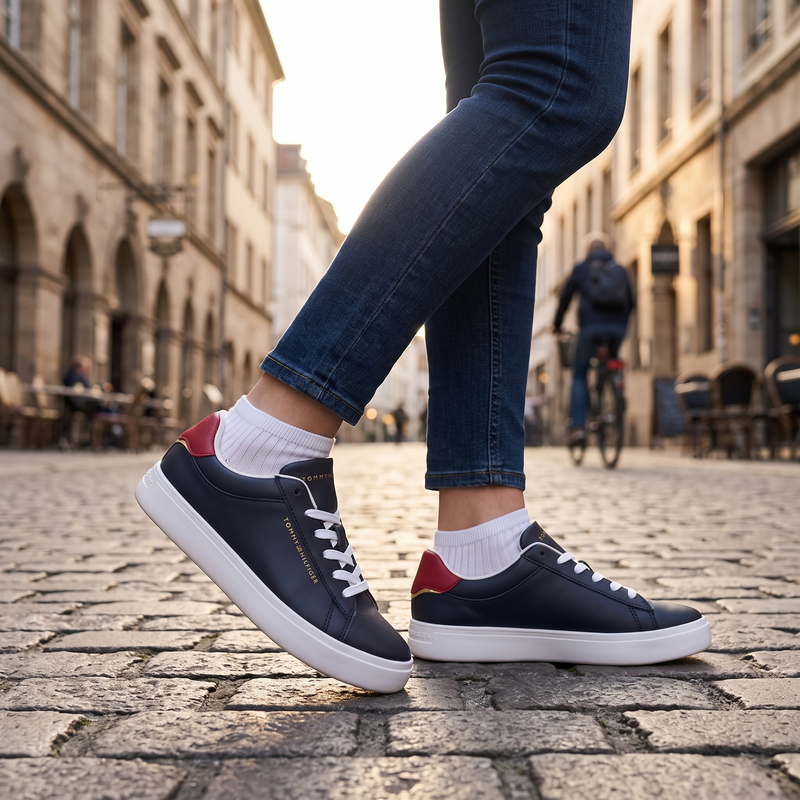 Tommy Hilfiger Blue Polyurethane Women Sneaker