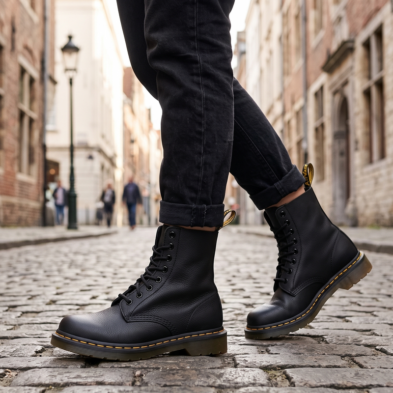 Dr. Martens Black Leather Unisex Boot