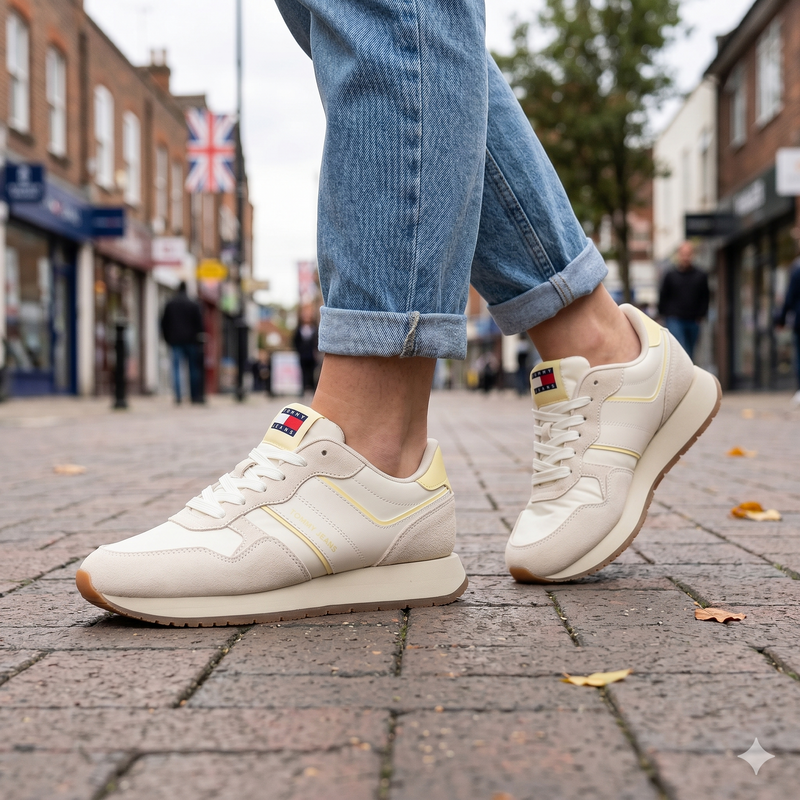 Tommy Hilfiger Beige Polyurethane Women Sneaker