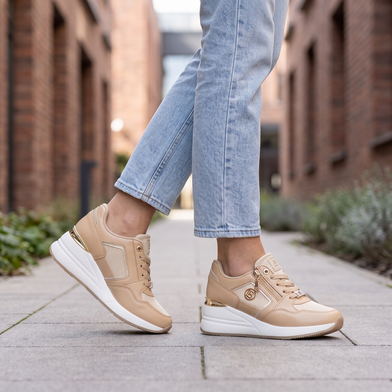 Laura Biagiotti Beige Polyester Women Sneaker