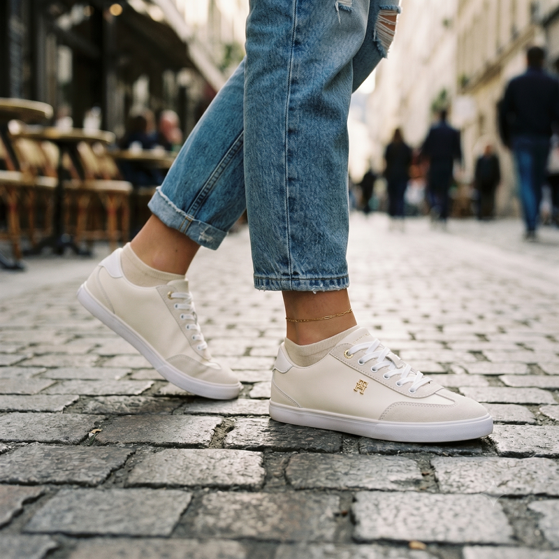 Tommy Hilfiger White Polyurethane Women's Sneaker