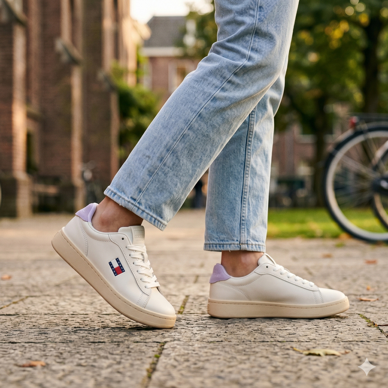 Tommy Hilfiger White Polyurethane Women Sneaker