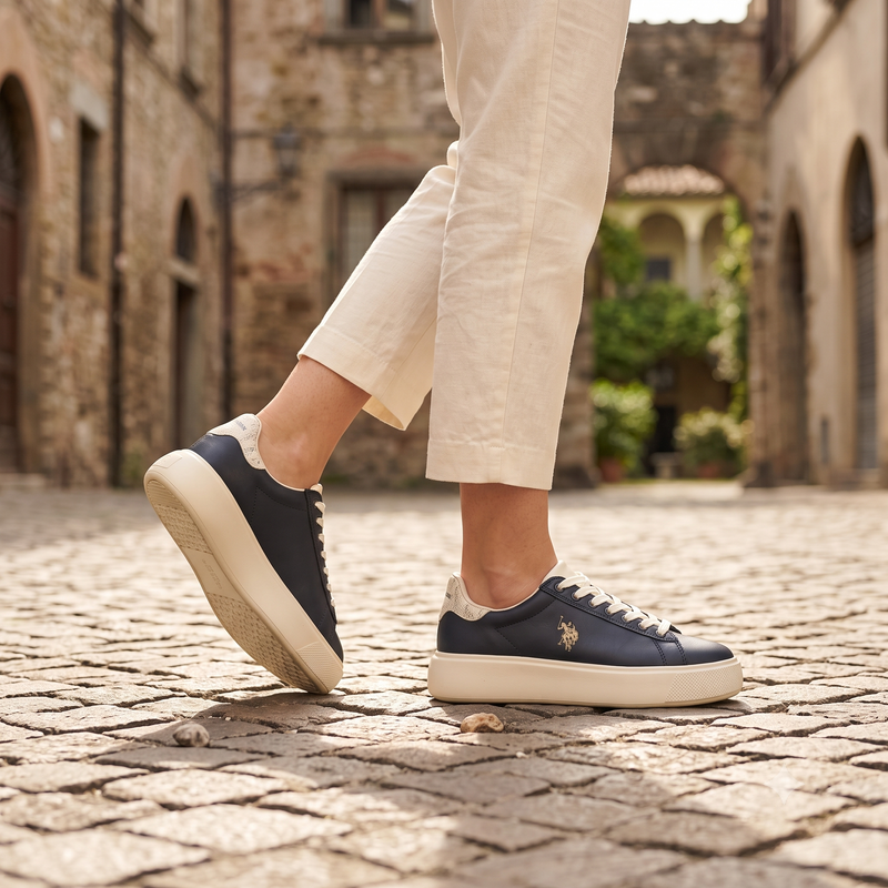 U.S. POLO ASSN. Blue Polyurethane Womens Sneaker