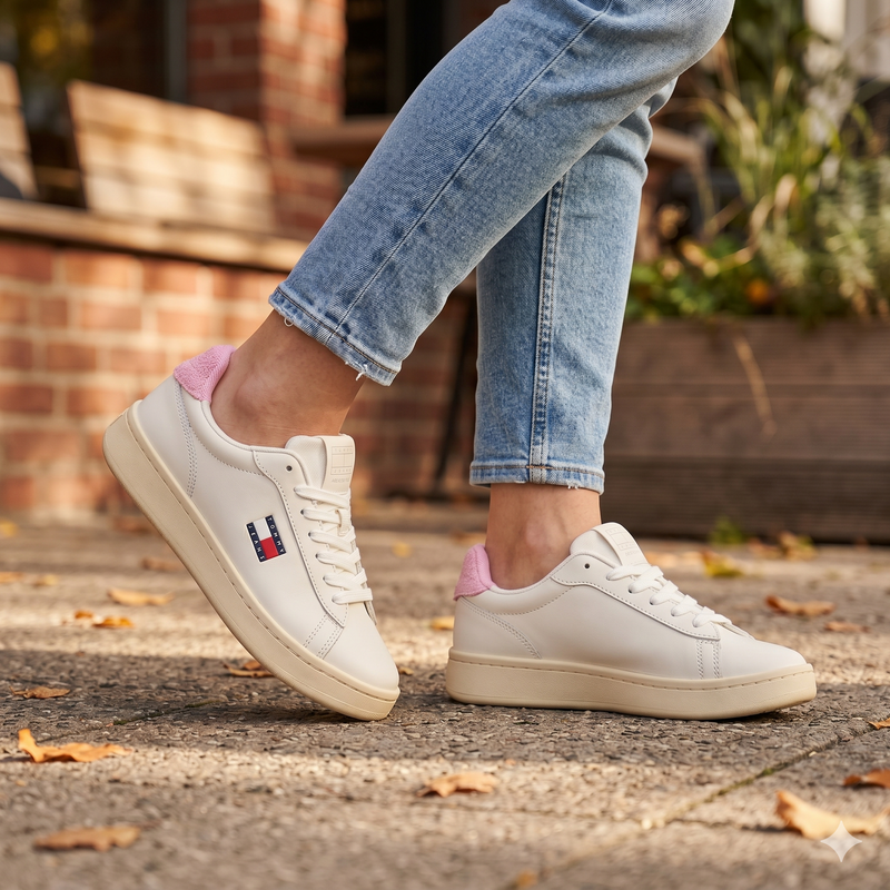 Tommy Hilfiger Bianco Polyurethane Women Sneaker