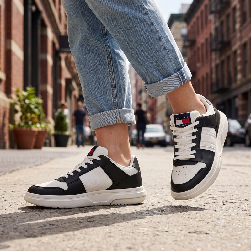 Tommy Hilfiger Nero Leather Women Sneaker
