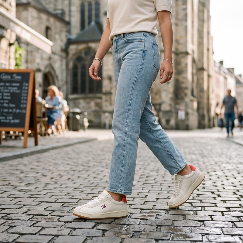 Tommy Hilfiger Beige Polyurethane Women's Sneaker