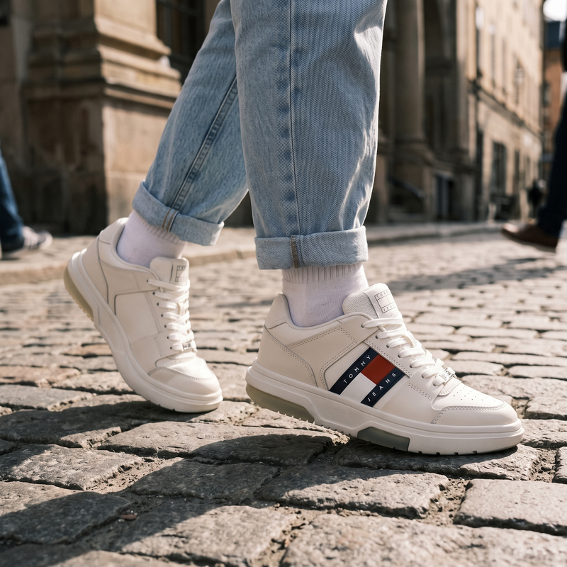 Tommy Hilfiger Bianco Polyurethane Women Sneaker