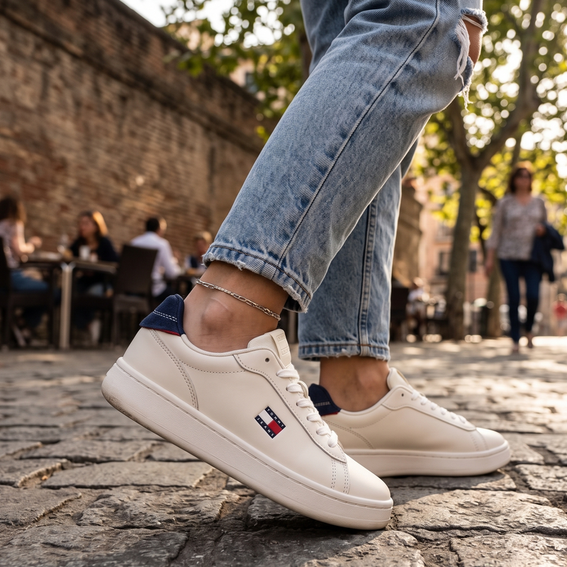 Tommy Hilfiger Bianco Polyurethane Women's Sneaker