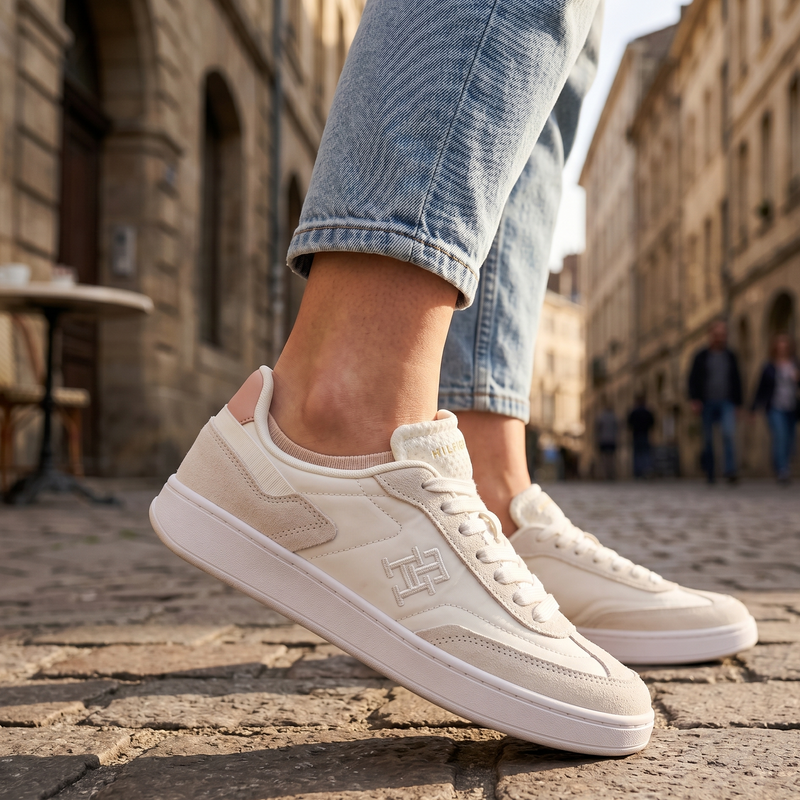 Tommy Hilfiger White Polyurethane Women Sneaker