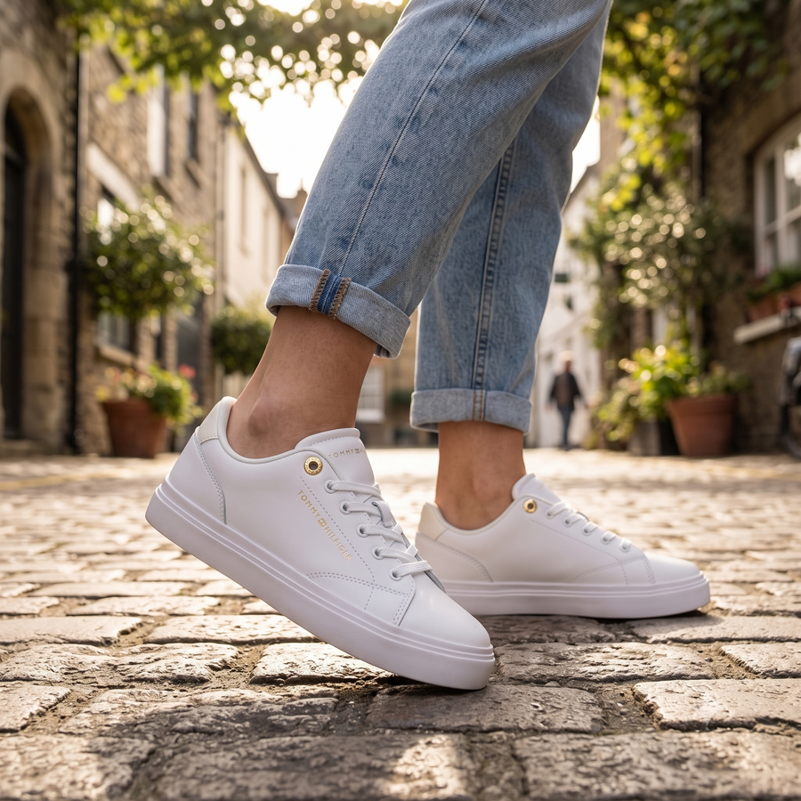 Tommy Hilfiger Bianco Polyurethane Donna Sneaker