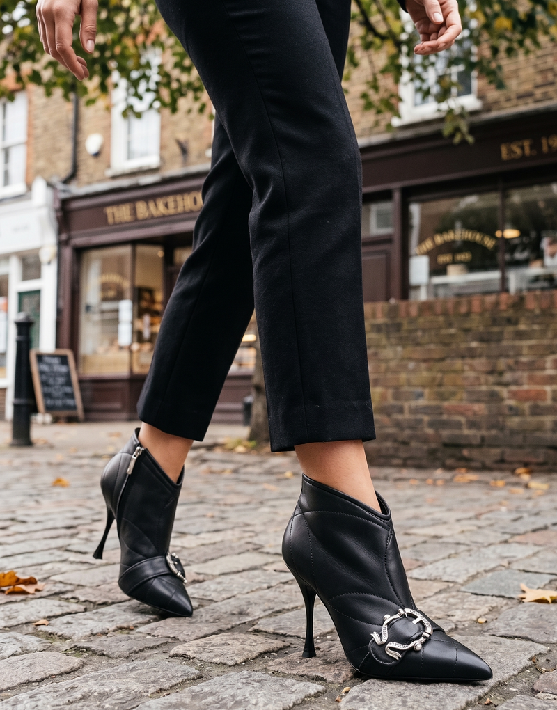 Dolce & Gabbana Black Devotion Quilted Buckled Boots Shoes