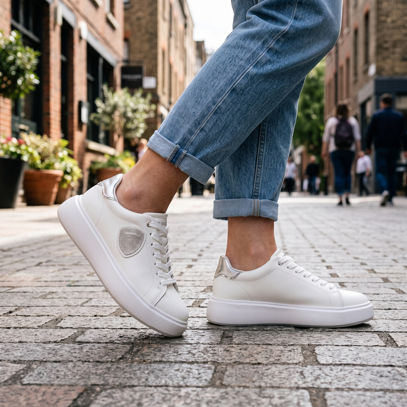 Blauer Bianco Leather Womens Sneaker