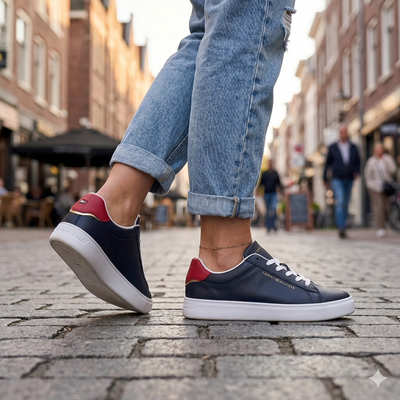 Tommy Hilfiger Blue Polyurethane Women Sneaker