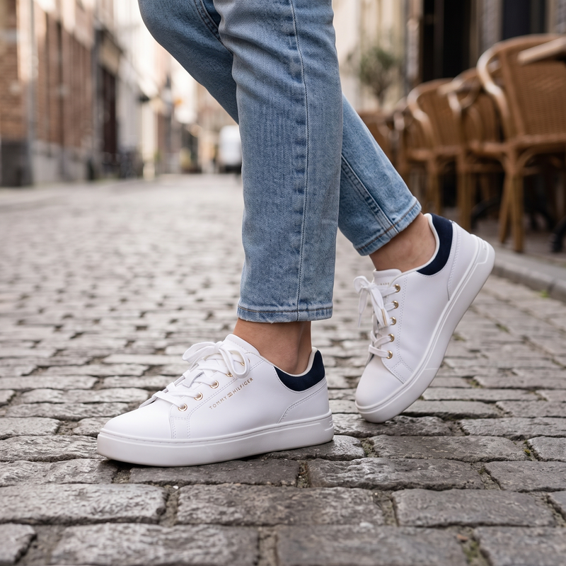 Tommy Hilfiger Bianco Polyurethane Women Sneaker