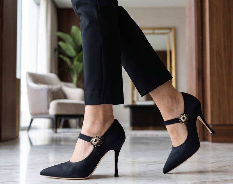 Dolce & Gabbana Black Socks Stretch Crystal Pumps Shoes