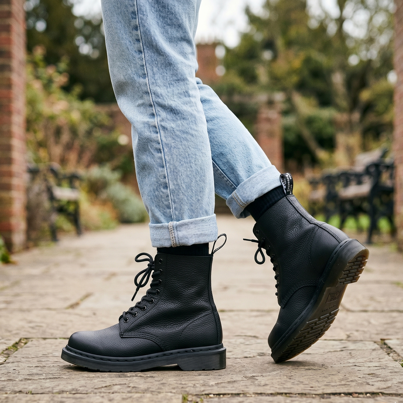 Dr. Martens Black Leather Lace-Up Boots