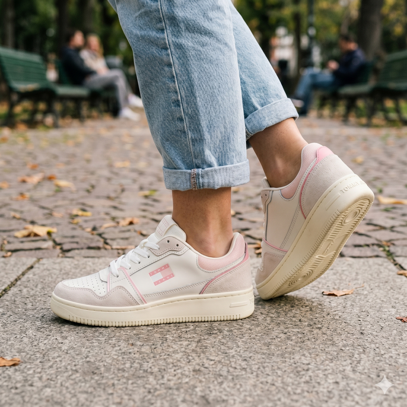 Tommy Hilfiger White Polyurethane Women Sneaker