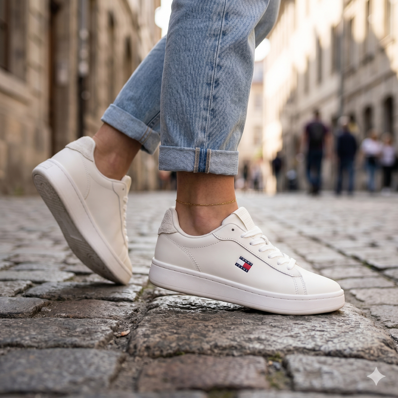 Tommy Hilfiger Bianco Polyurethane Women's Sneaker