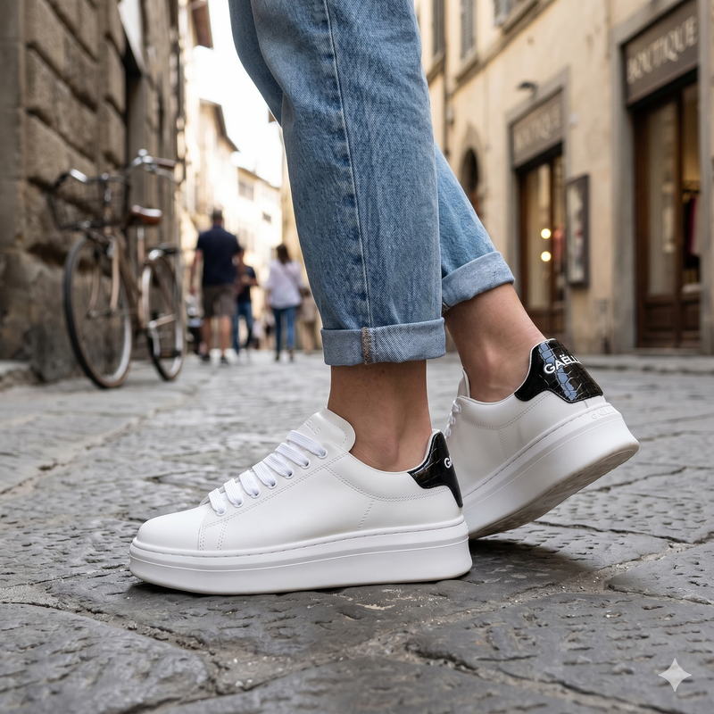 Gaelle Paris White Polyurethane Women Sneaker