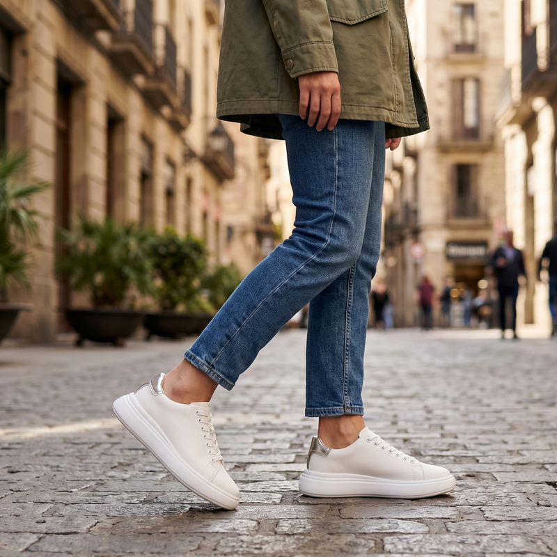 Calvin Klein Bianco Leather Women Sneaker