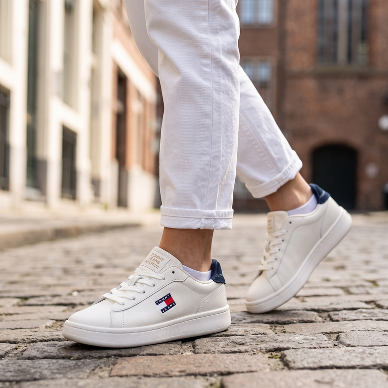 Tommy Hilfiger Bianco Polyurethane Women Sneaker