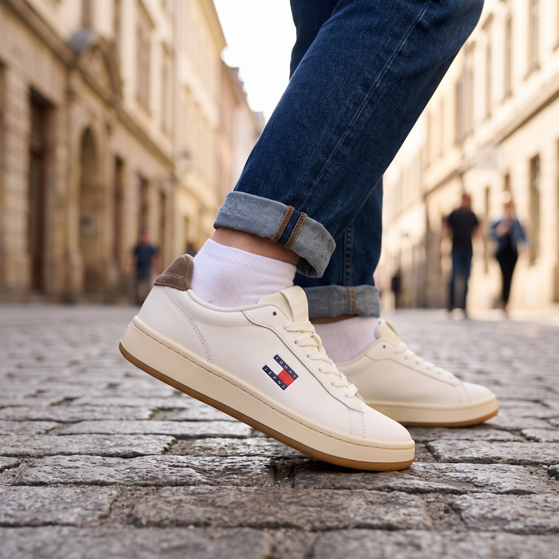 Tommy Hilfiger Bianco Polyurethane Women Sneaker