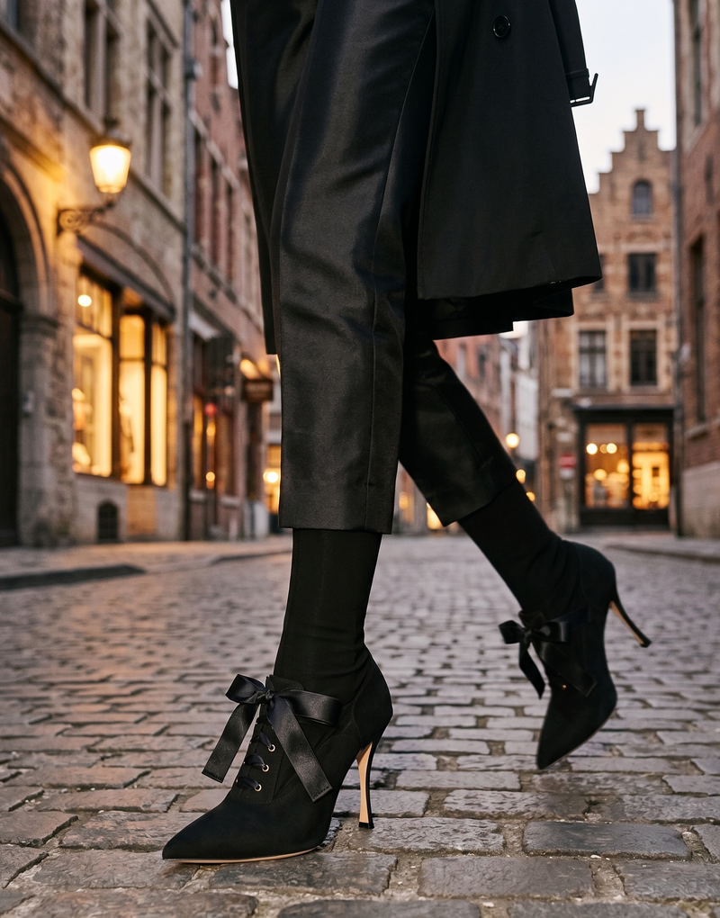 Dolce & Gabbana Black Stiletto Heels Mid Calf Boots Shoes