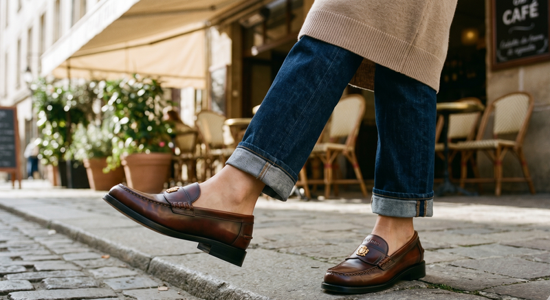 Miu Miu Brown Calf Leather Bos Taurus Slip-On Loafers