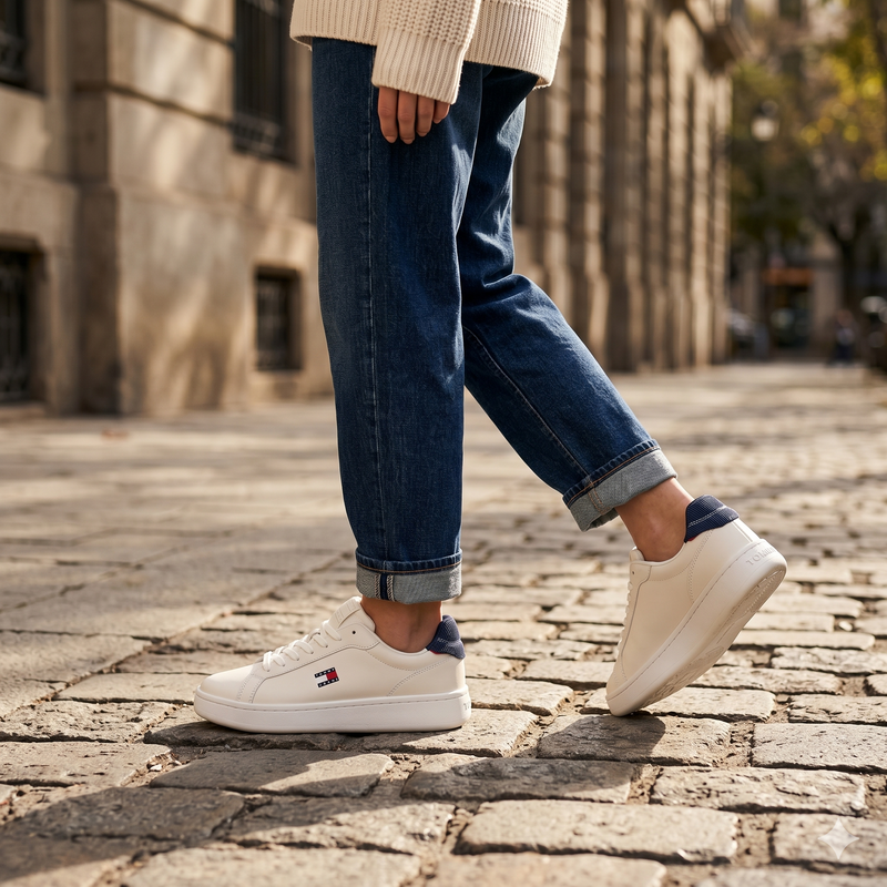 Tommy Hilfiger Bianco Polyurethane Women's Sneaker