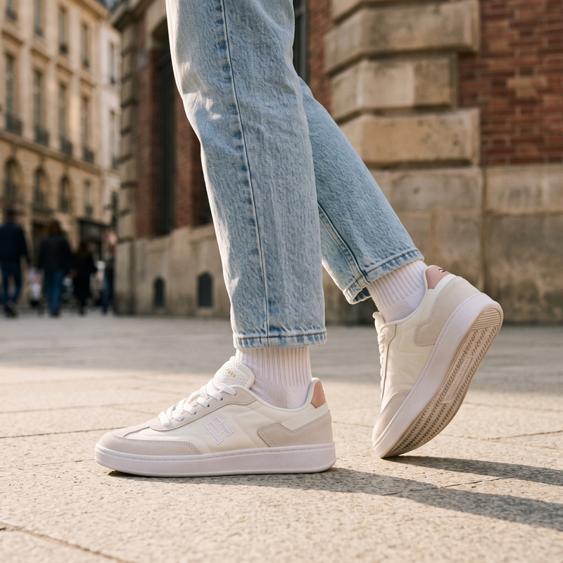 Tommy Hilfiger White Polyurethane Women Sneaker