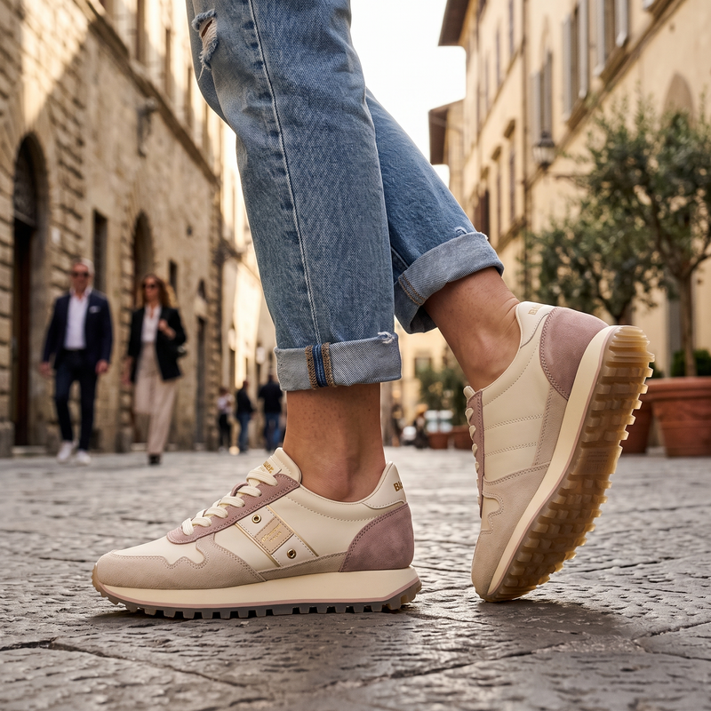 Blauer Beige Leather Women's Sneaker