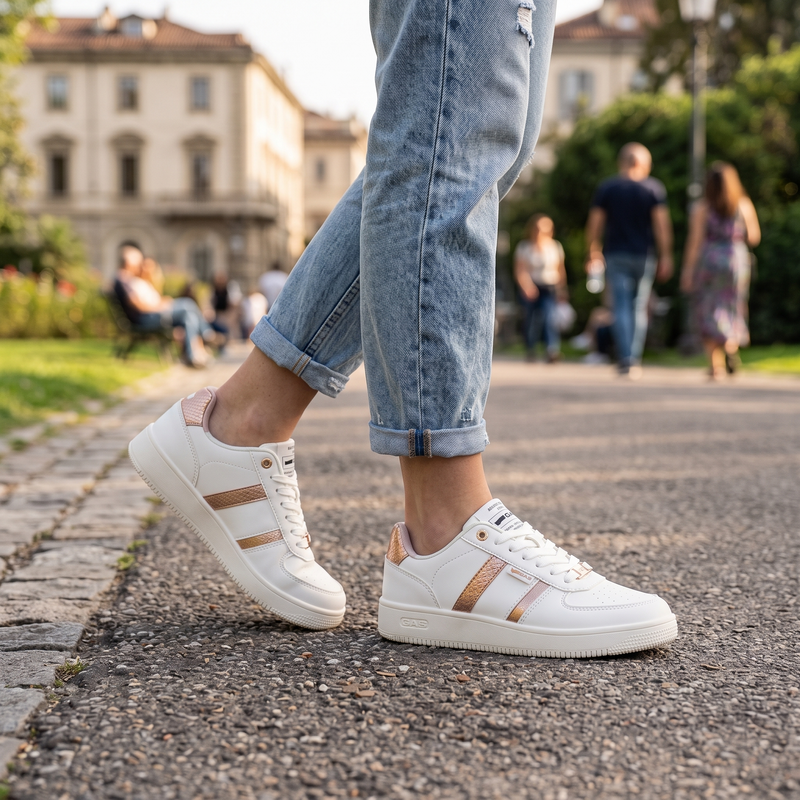 Gas Bianco Polyurethane Women Sneaker