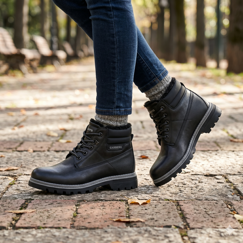Carrera Black Polyurethane Women Ankle Boot