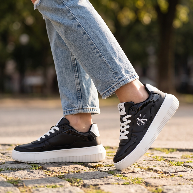 Calvin Klein Black Polyurethane Women Sneaker