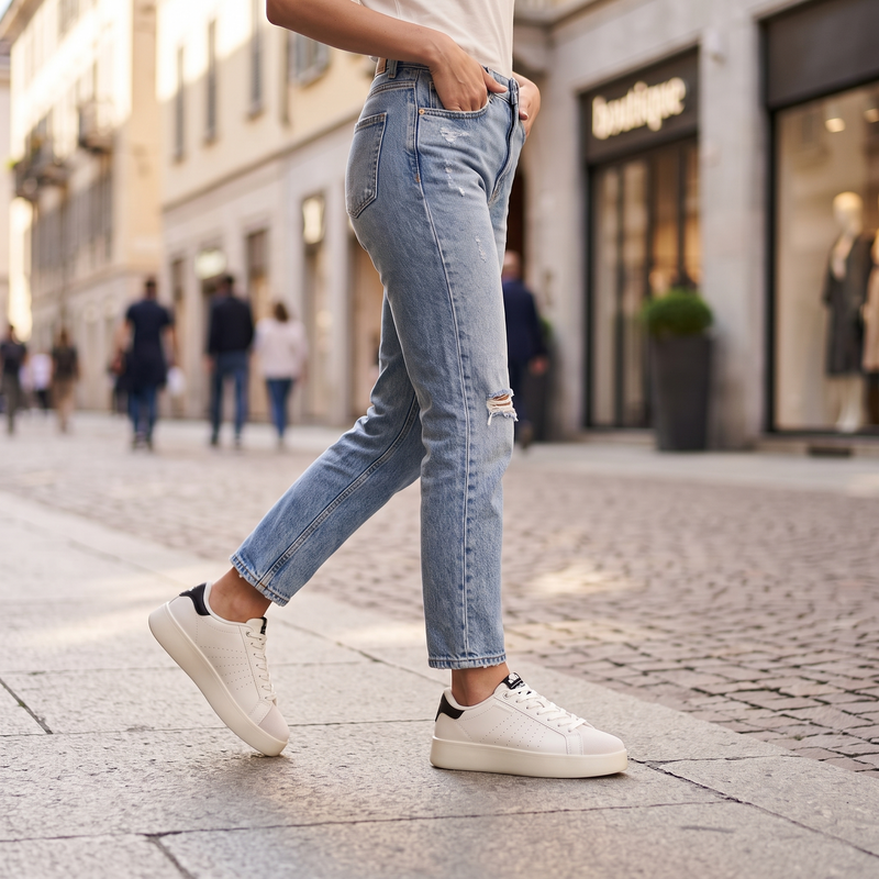 Ellesse Bianco Polyurethane Women Sneaker
