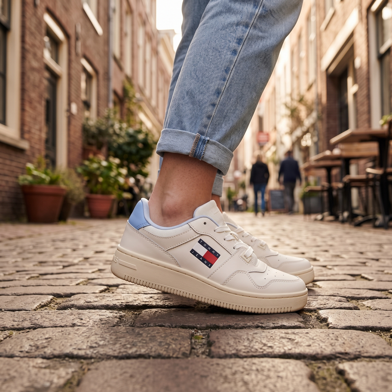 Tommy Hilfiger White Polyurethane Women Sneaker