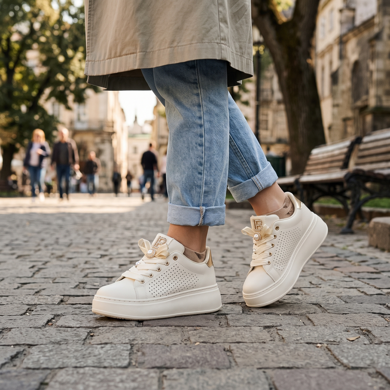 Laura Biagiotti Bianco Polyurethane Women Sneaker