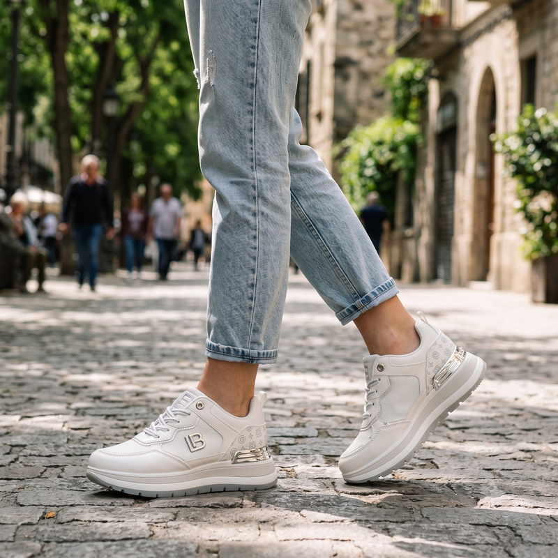 Laura Biagiotti Bianco Poliuretano Women Sneaker