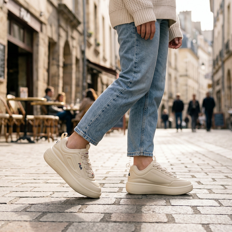 Fila Beige Polyester Women Sneaker