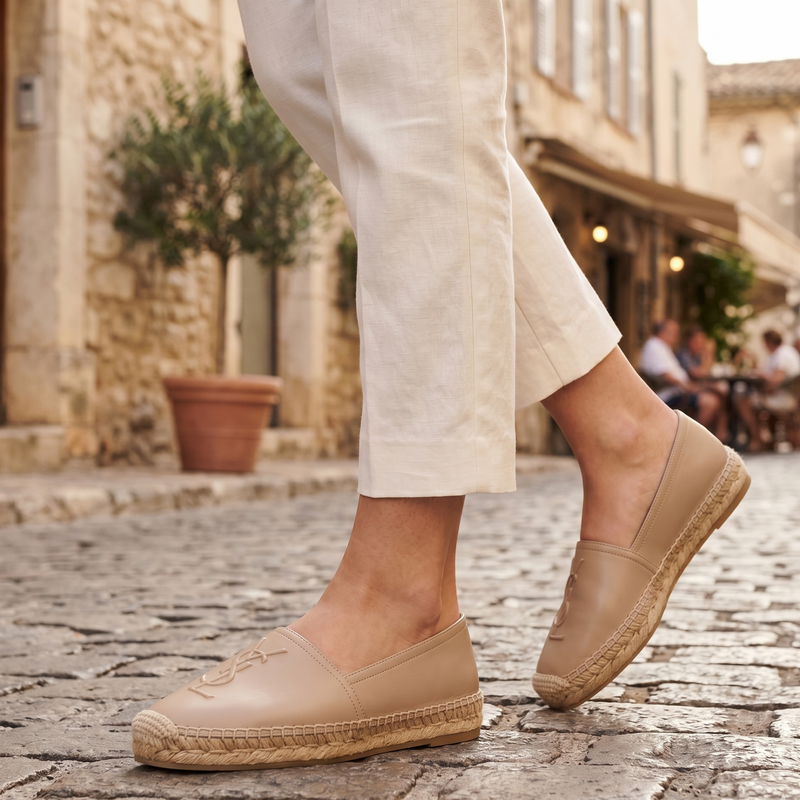 Saint Laurent Beige Lamb Ovis Aries Aries Espadrilles