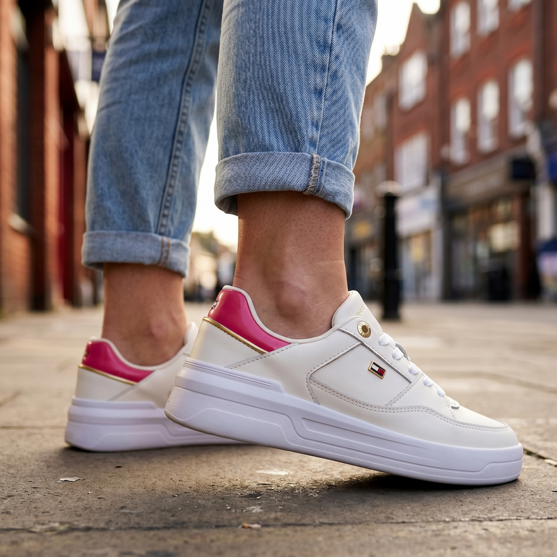 Tommy Hilfiger Bianco Polyurethane Women Sneaker