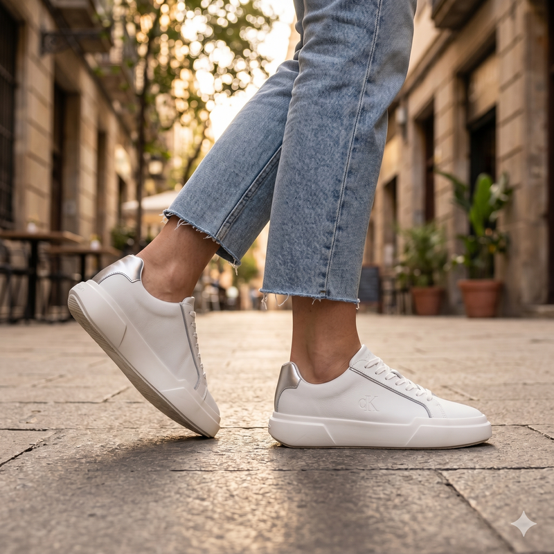 Calvin Klein Bianco Polyurethane Women Sneaker