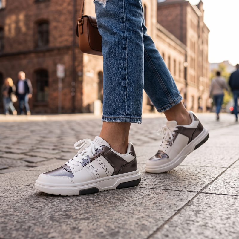Tommy Hilfiger Bianco Polyurethane Women Sneaker