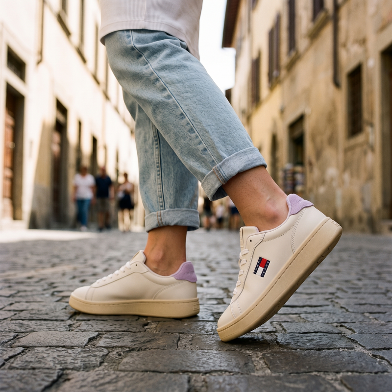 Tommy Hilfiger White Polyurethane Women Sneaker