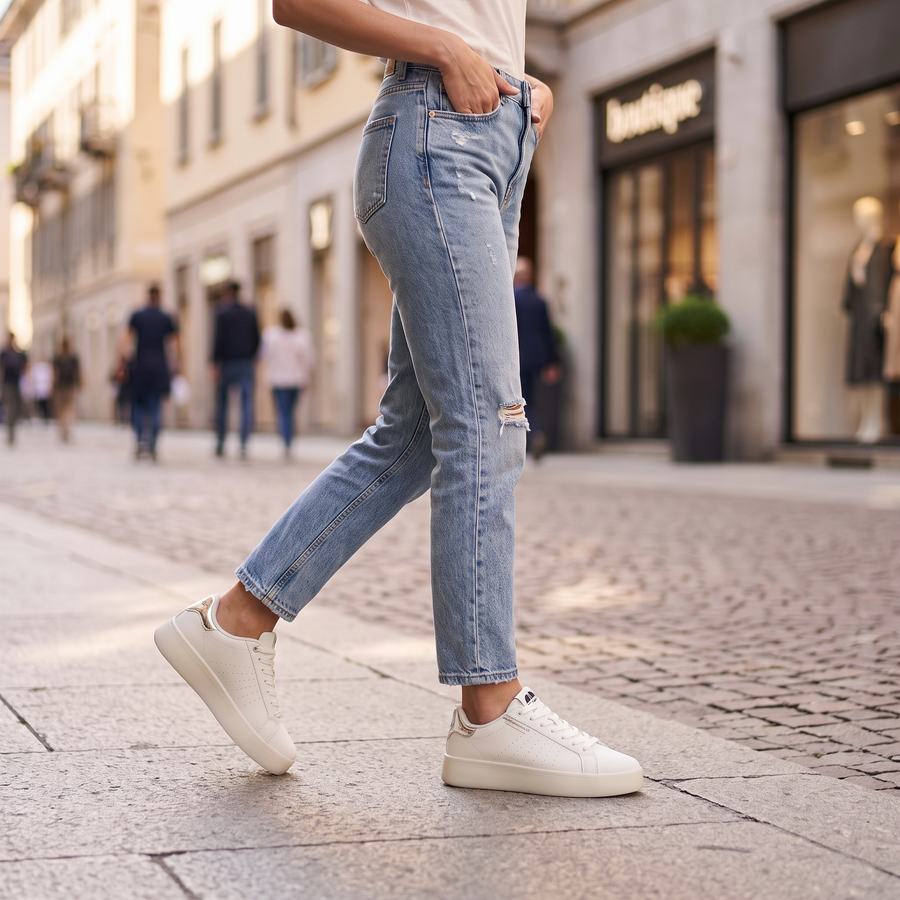 Ellesse White Polyurethane Women Sneaker