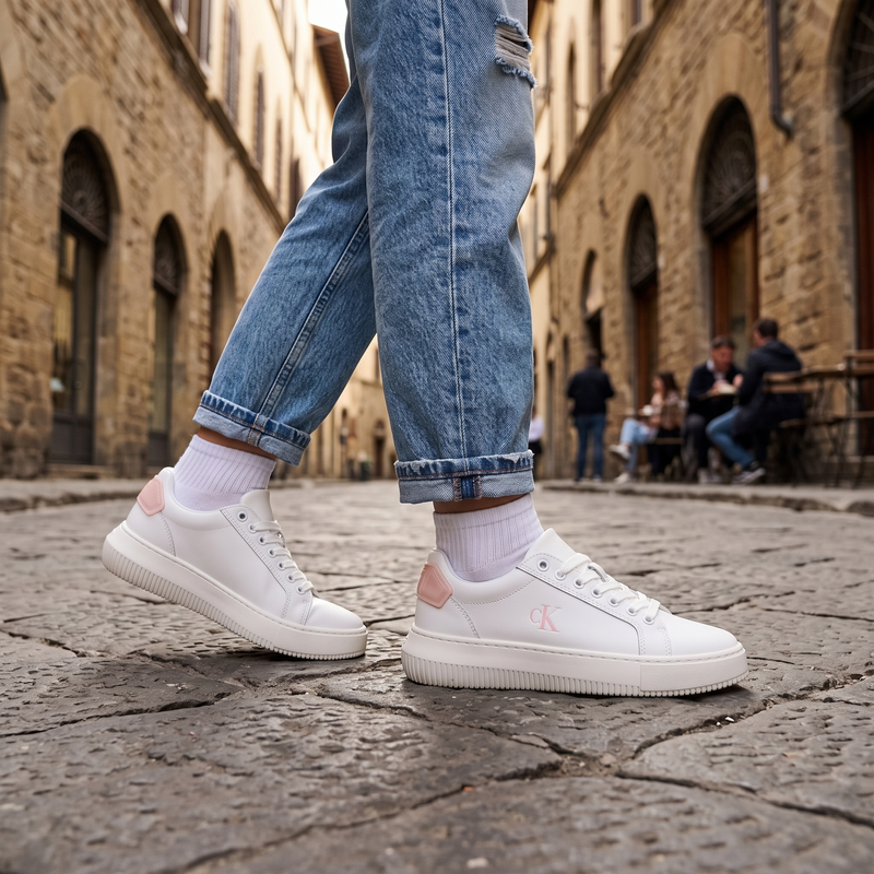 Calvin Klein White Polyurethane Women Sneaker