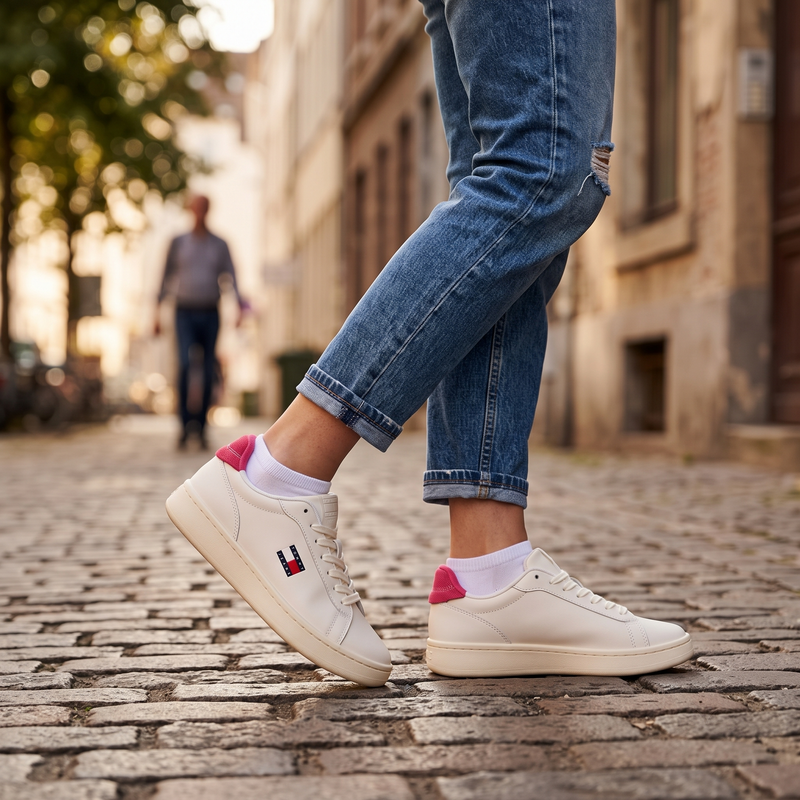 Tommy Hilfiger Bianco Polyurethane Women Sneaker