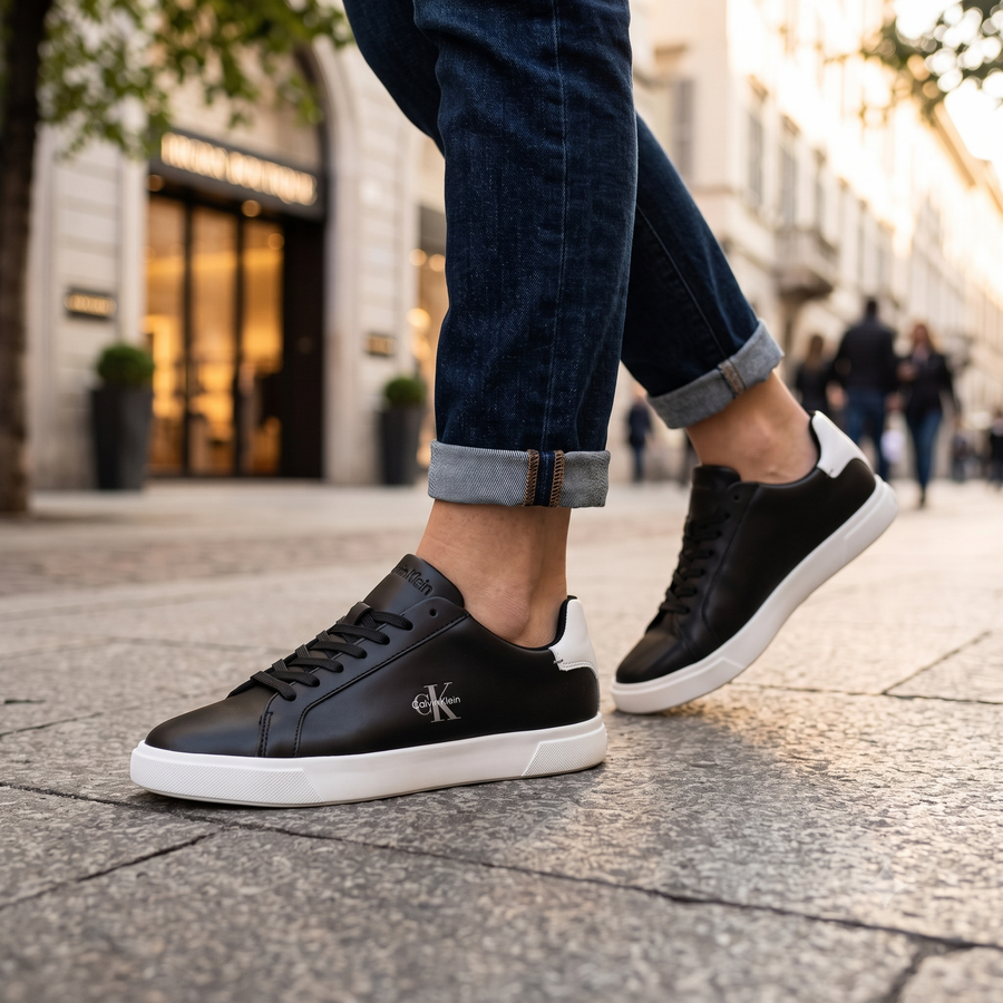 Calvin Klein Black Polyurethane Womens Sneaker
